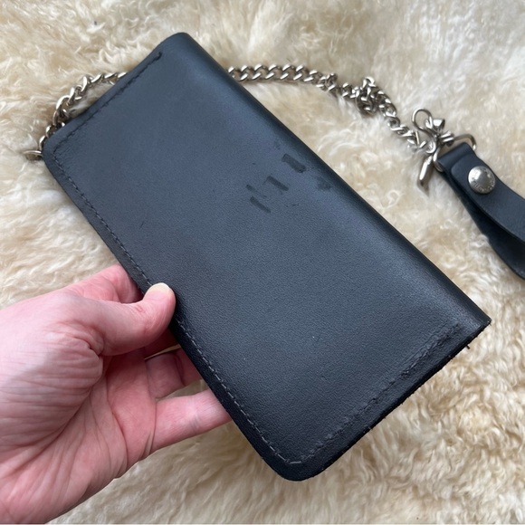 Vintage Harley  Davidson Black Leather Chain Biker Wallet - Picture 15 of 16